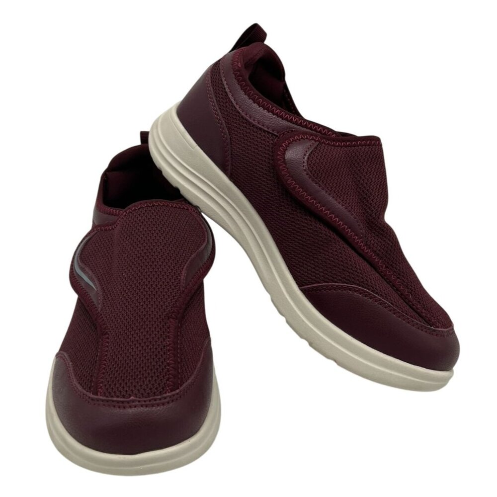 FitVille Womens Slip On Sneakers Size 8.5W Comfort Shoes Casual Cushioned Maroon